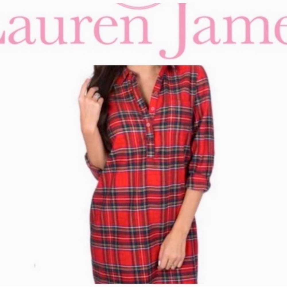 Lauren James Plaid Flannel Dakota Dress Size XS